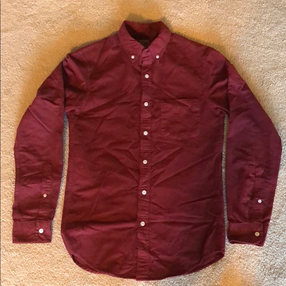 J. Crew burgundy button down shirt